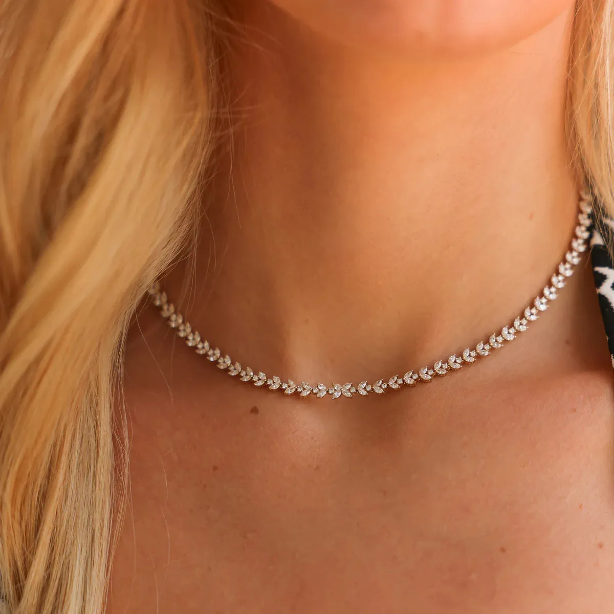 Alexa Jordyn Marquise Tennis Necklace