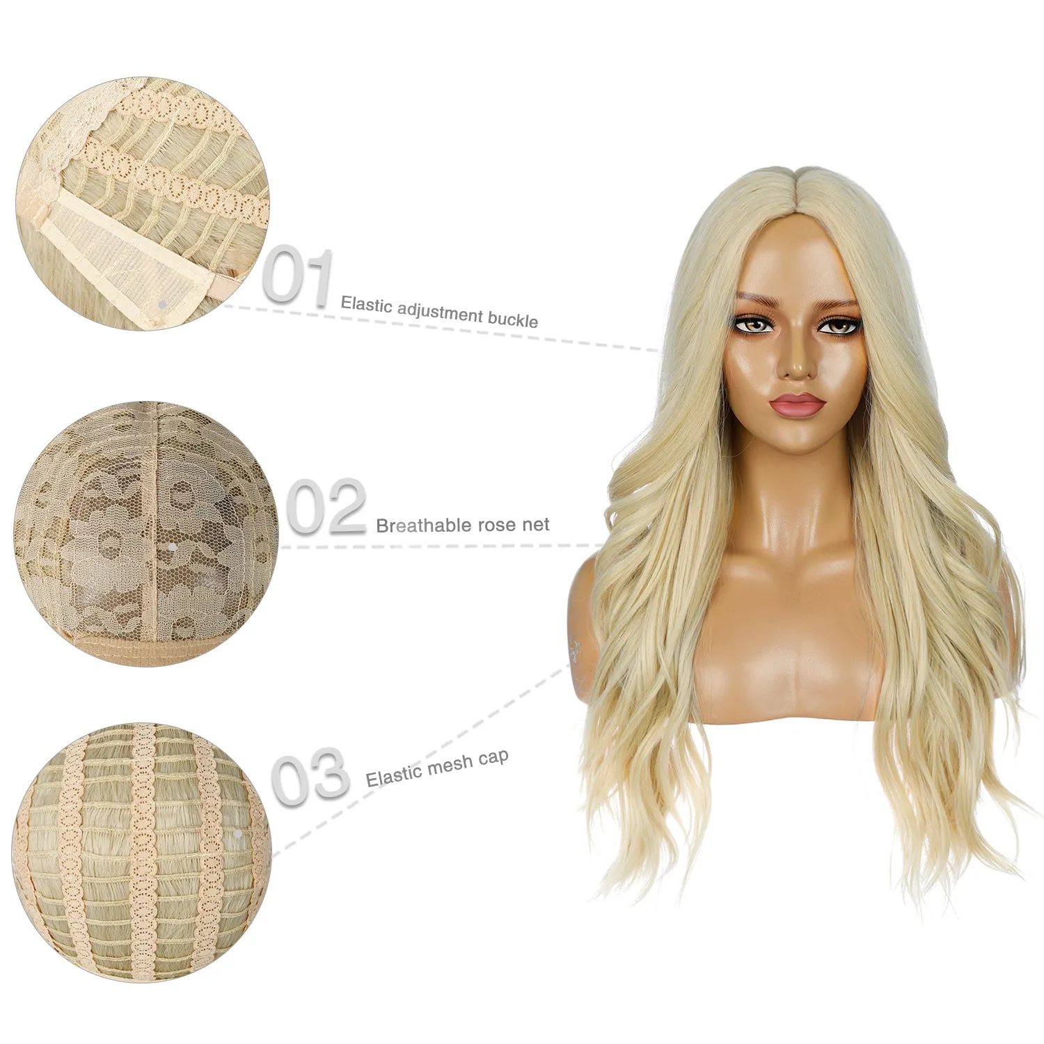 Alice | 613 Blonde Long Wavy Synthetic Hair Wig
