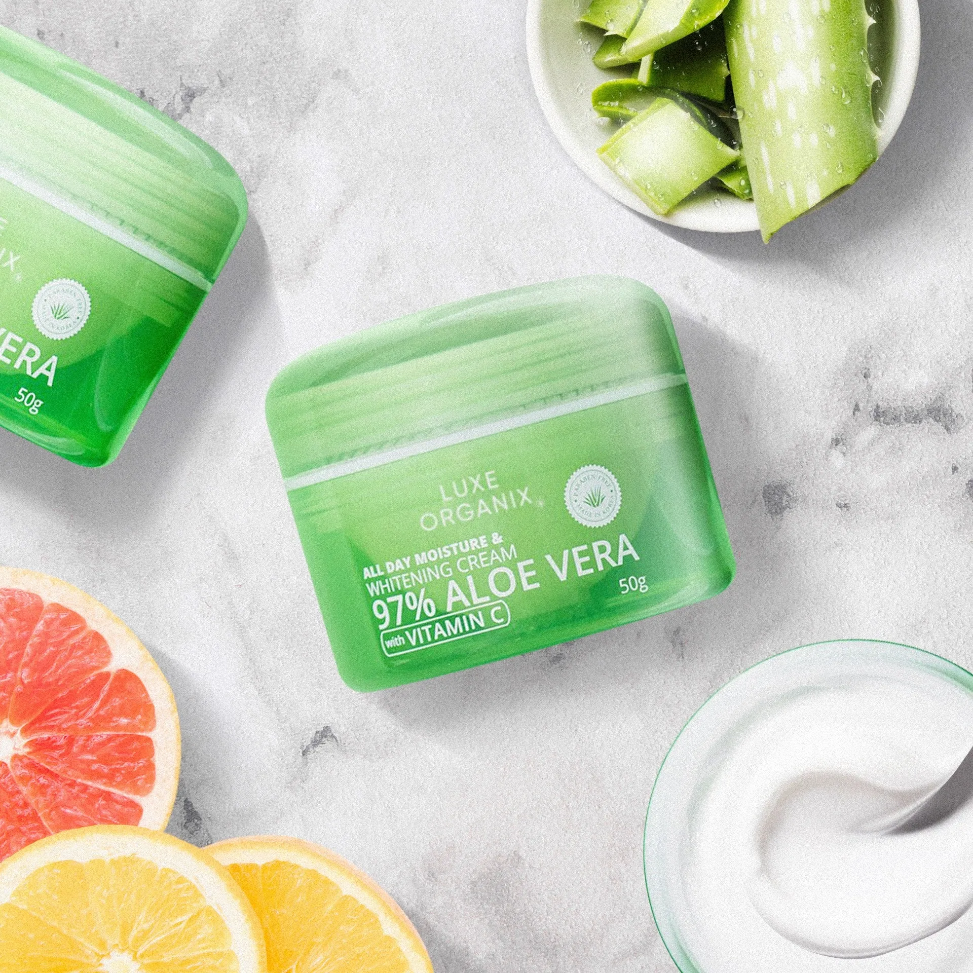 Aloe Vera All Day Moisture and Whitening Cream with Vitamin C 97% 50g