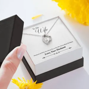 Always heart to heart, Floating Heart Necklace for Wife