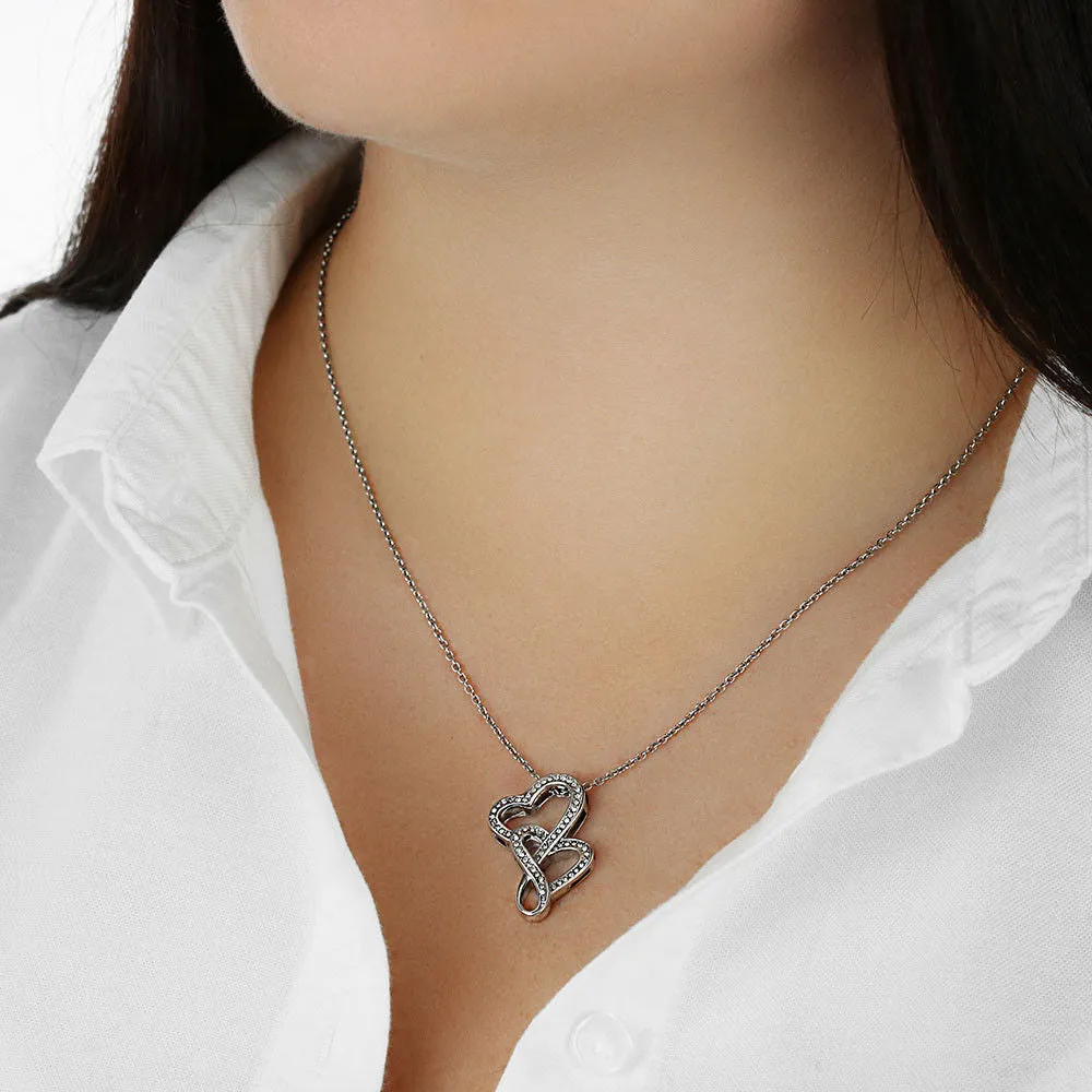 Always shine-Double Hearts Necklace for Daughter, From Mom & Dad