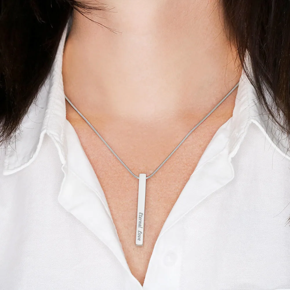 Always shine like the Queen you are-Vertical Stick Name Necklace for Daughter