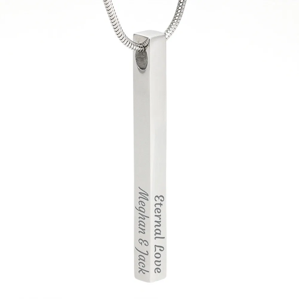 Always shine like the Queen you are-Vertical Stick Name Necklace for Daughter