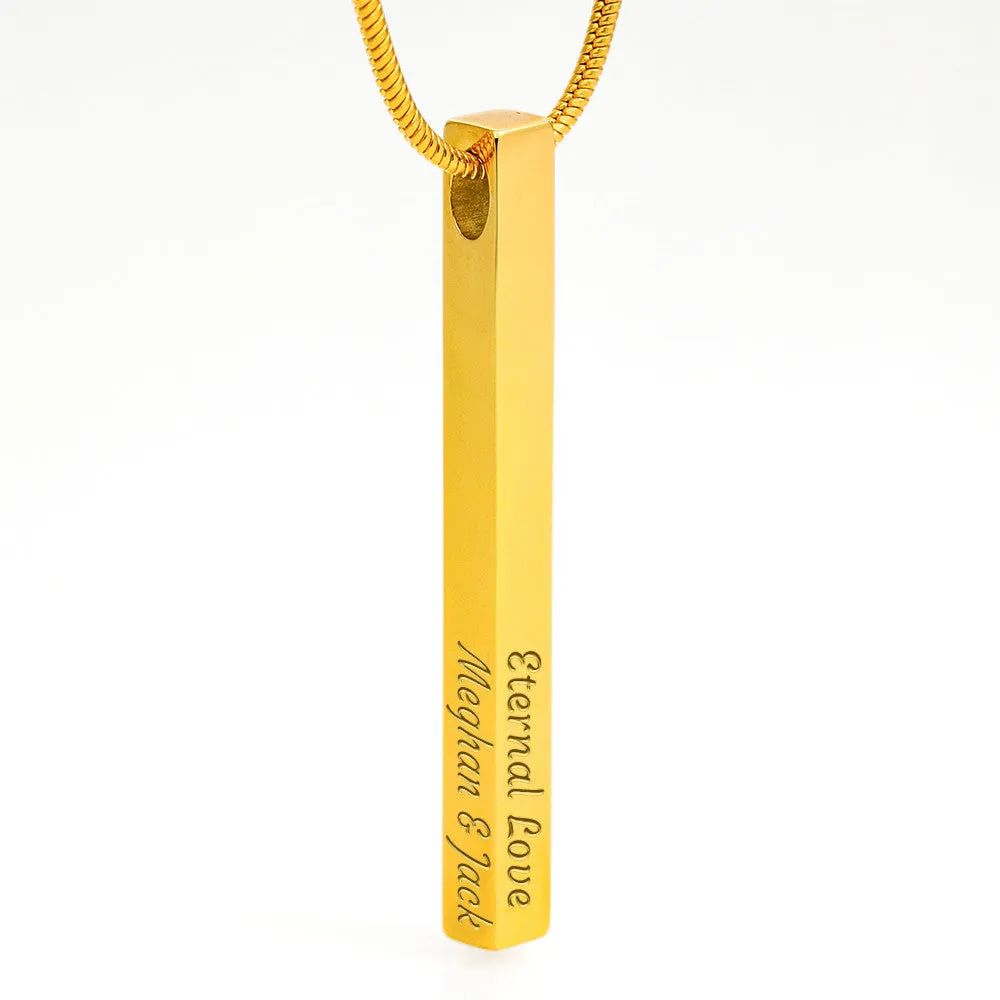 Always shine like the Queen you are-Vertical Stick Name Necklace for Daughter