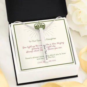 Always shine like the Queen you are-Vertical Stick Name Necklace for Daughter