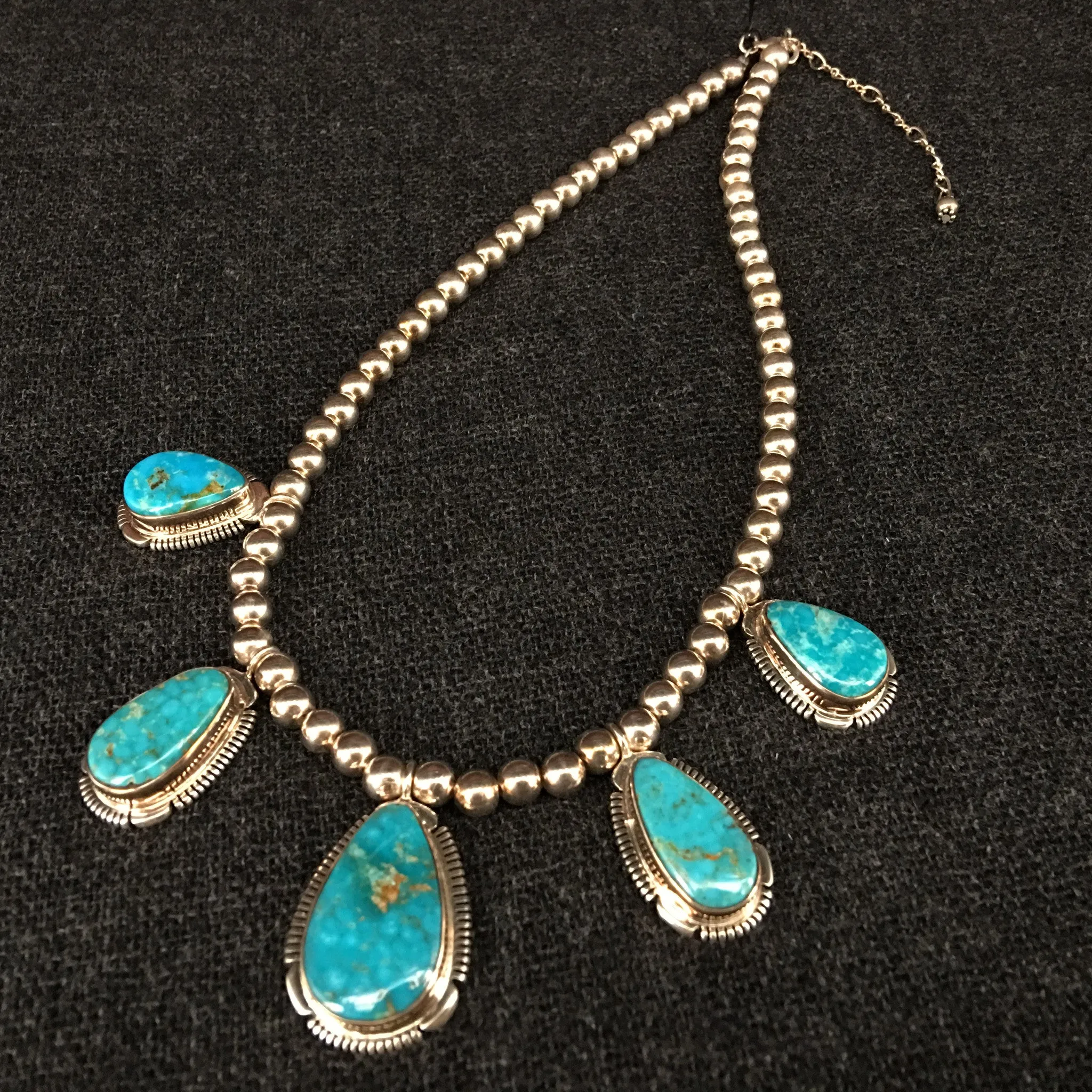 American Indian Turquoise and Silver Necklace