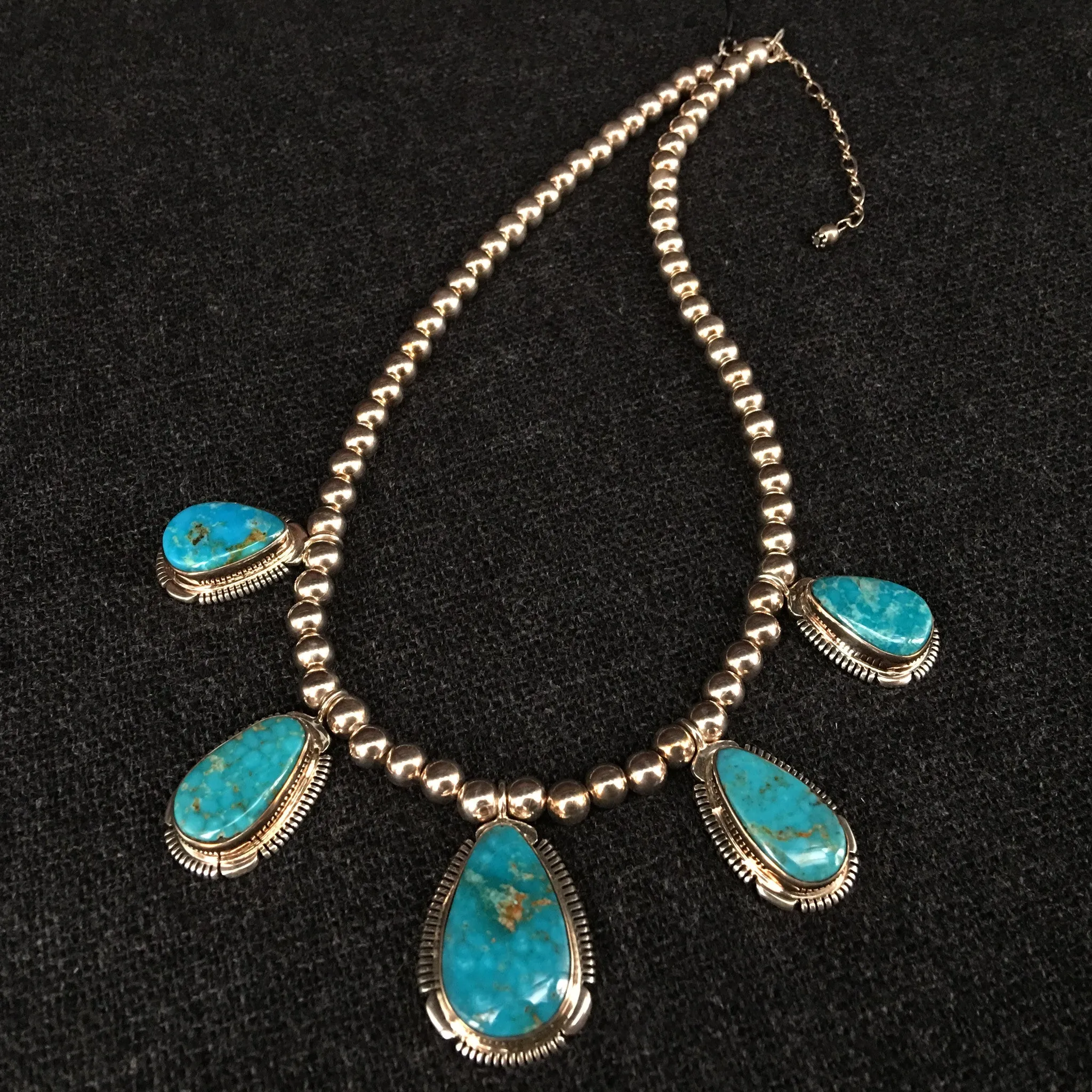 American Indian Turquoise and Silver Necklace