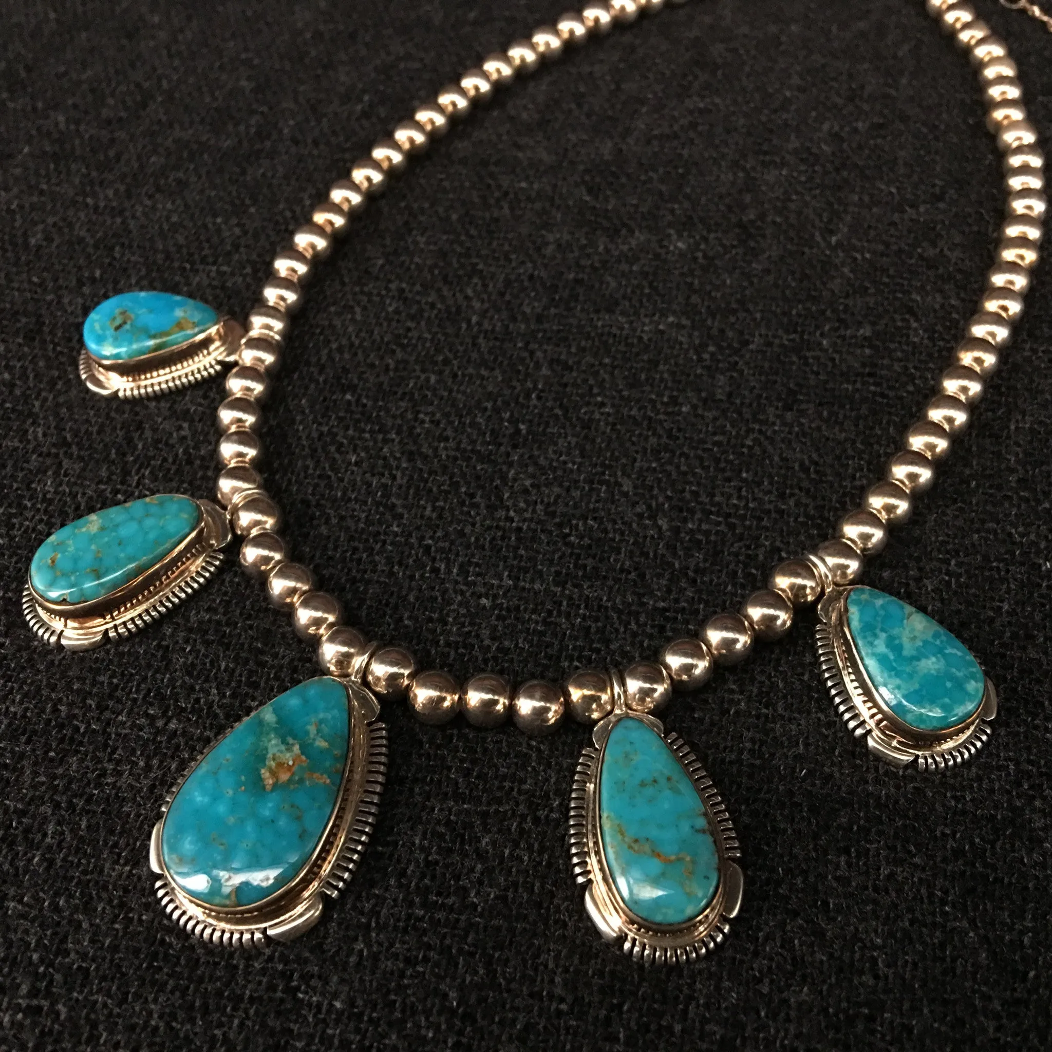 American Indian Turquoise and Silver Necklace