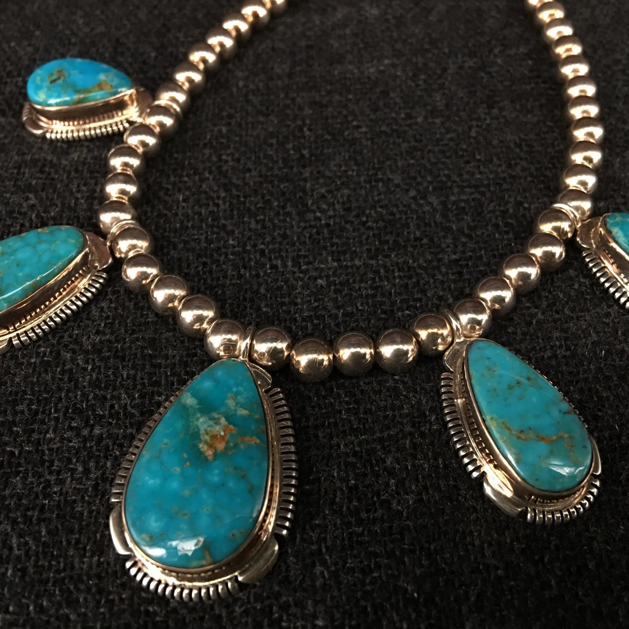 American Indian Turquoise and Silver Necklace