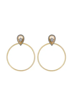 Ammanii The Dazzling Pave Star Large Hoop Earrings Vermeil Gold