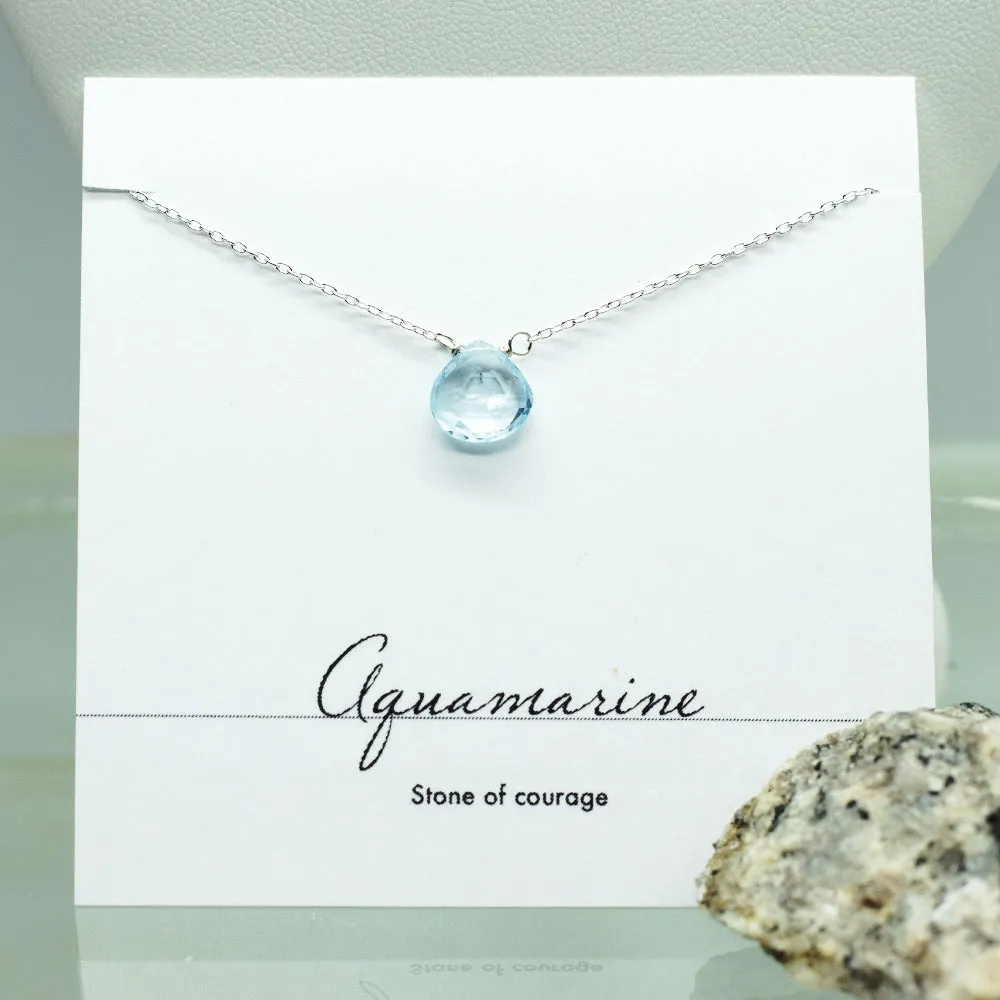 Aquamarine Heart Necklace