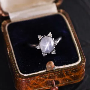 Art Deco Star Sapphire and Diamond Ring
