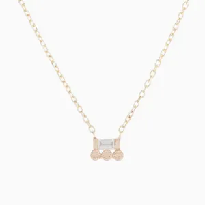Baguette 3 Dot Necklace