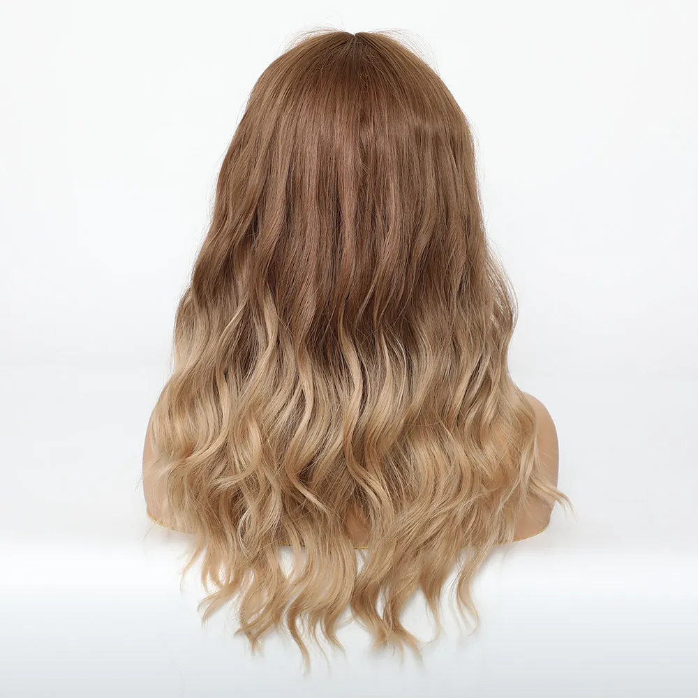 Beth | Blonde Long Wavy Synthetic Hair Wig with Bangs