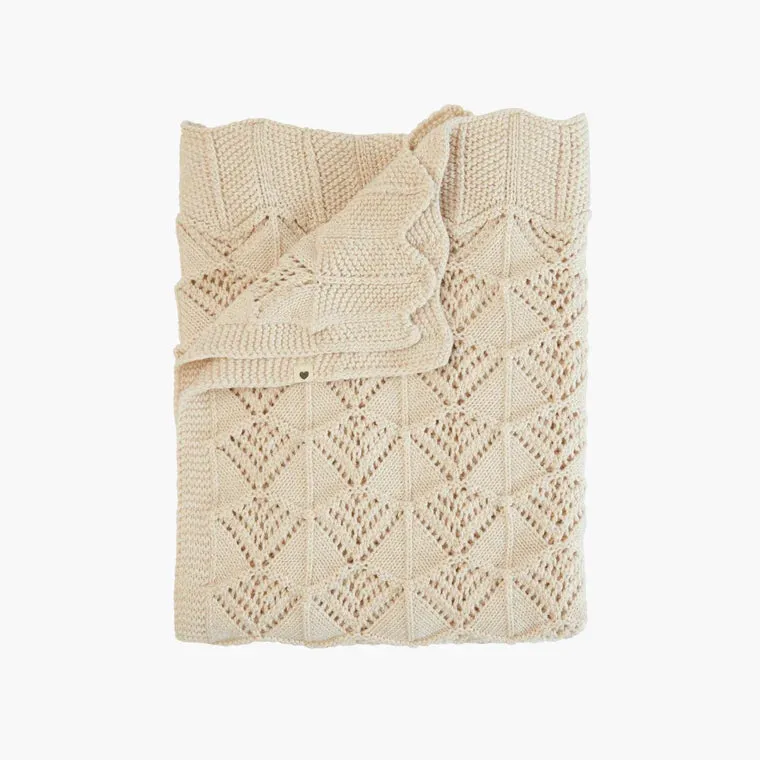 Bibs Knitted Blanket - Wavy Ivory