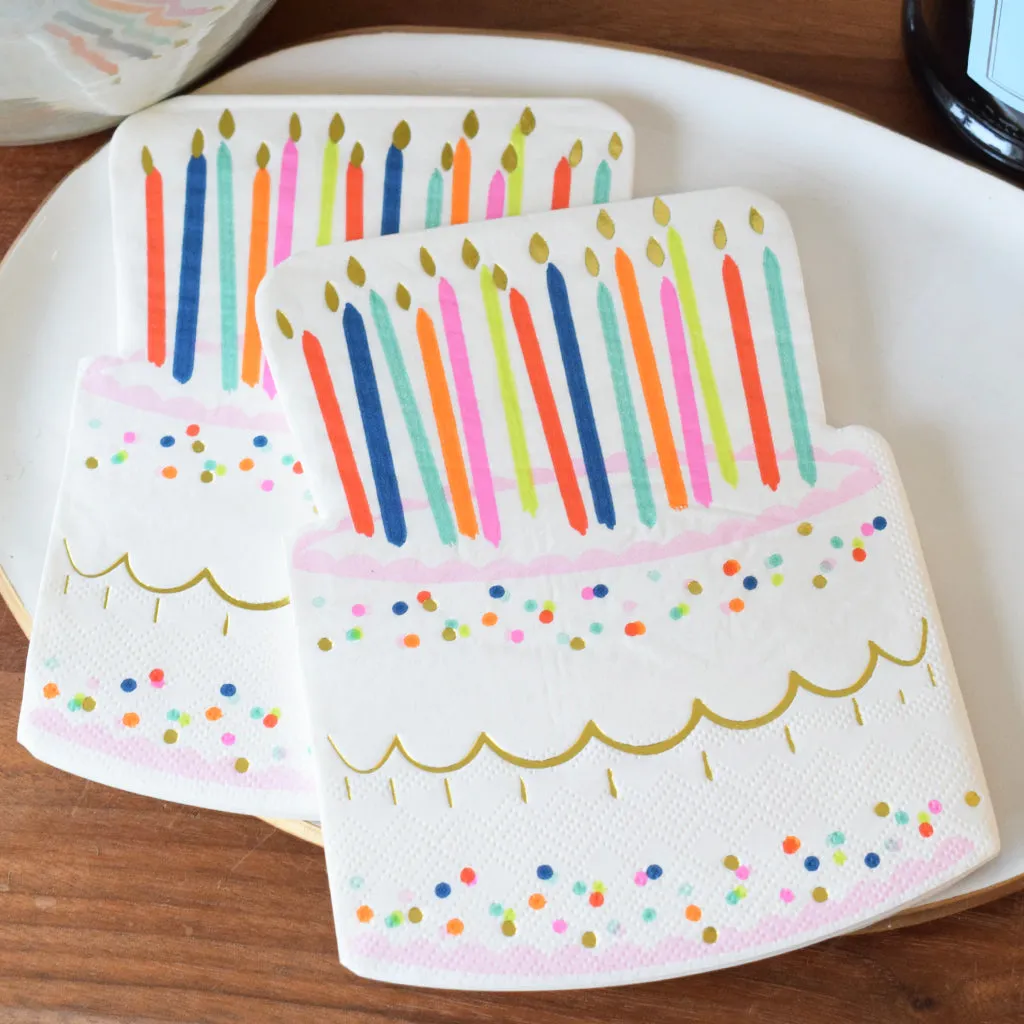 Birthday Cake Shaped Beverage Napkins