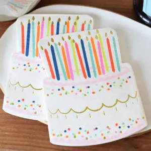Birthday Cake Shaped Beverage Napkins