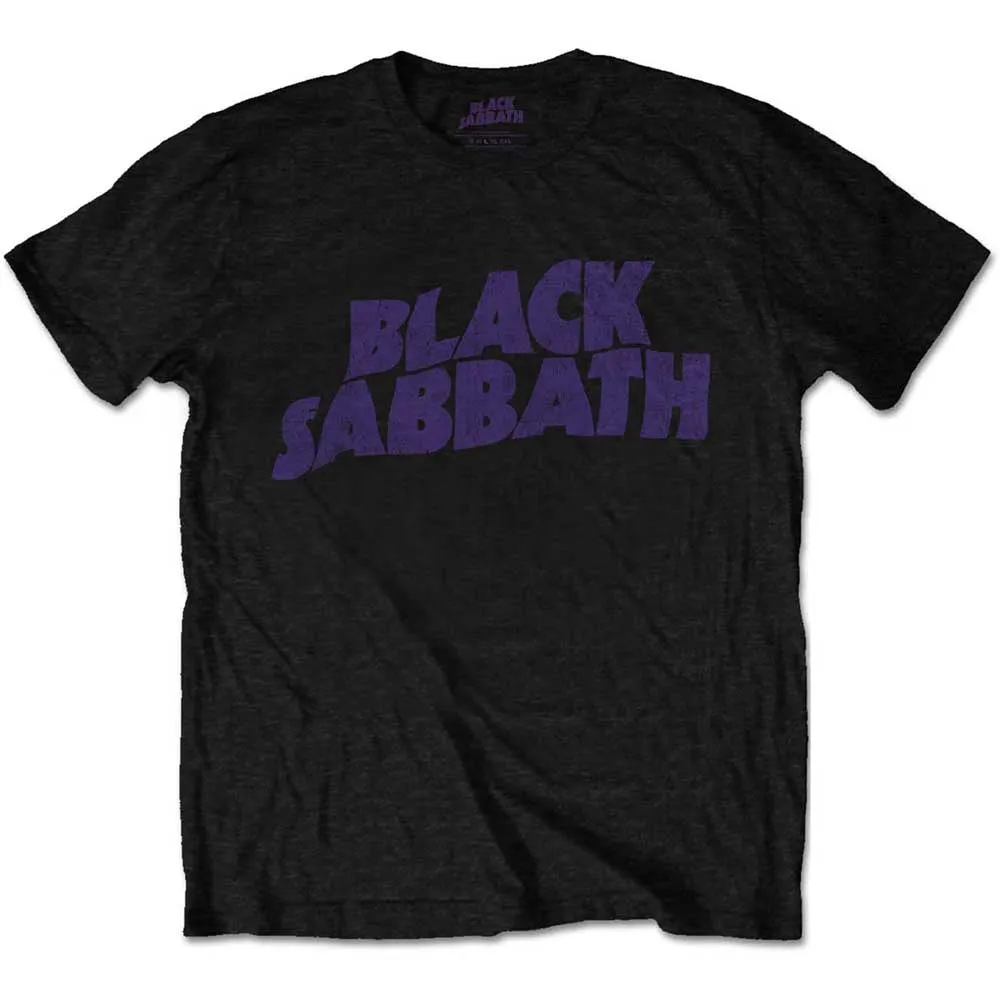 BLACK SABBATH UNISEX TEE: WAVY LOGO VINTAGE
