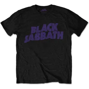 BLACK SABBATH UNISEX TEE: WAVY LOGO VINTAGE