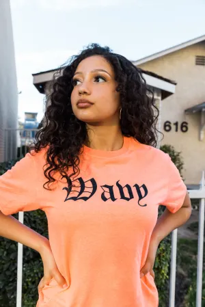 Black Wavy (OE) | Coral Tee