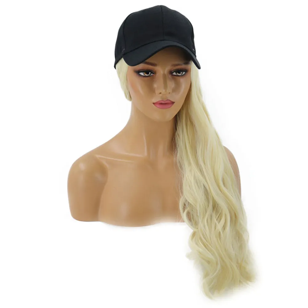 Blossom | Light Blonde Long Wavy Synthetic Hair Wig Hat with Cap