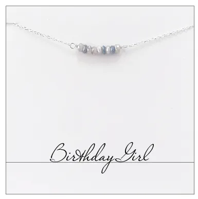 Blue Moonstone June Birthday Girl Necklace