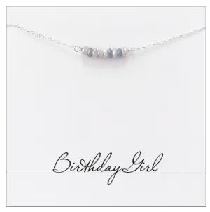 Blue Moonstone June Birthday Girl Necklace