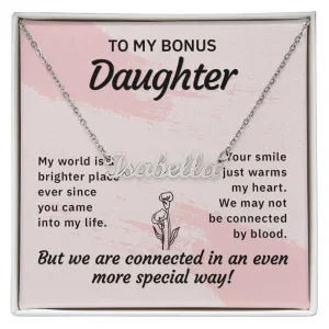 Bonus Daughter Name Necklace-Your smile warms my heart