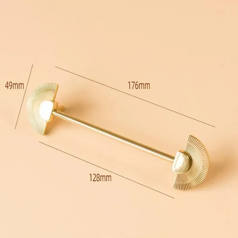 Brass Fan-Shaped Cabinet Drawer Handle Knob