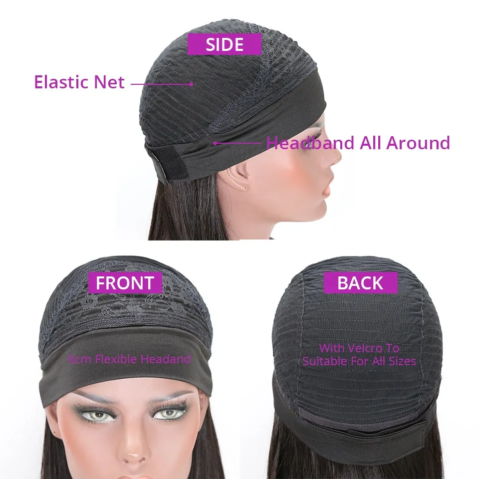 Brazilian Body Wave Headband Wig Human Hair Scarf Wig For Women