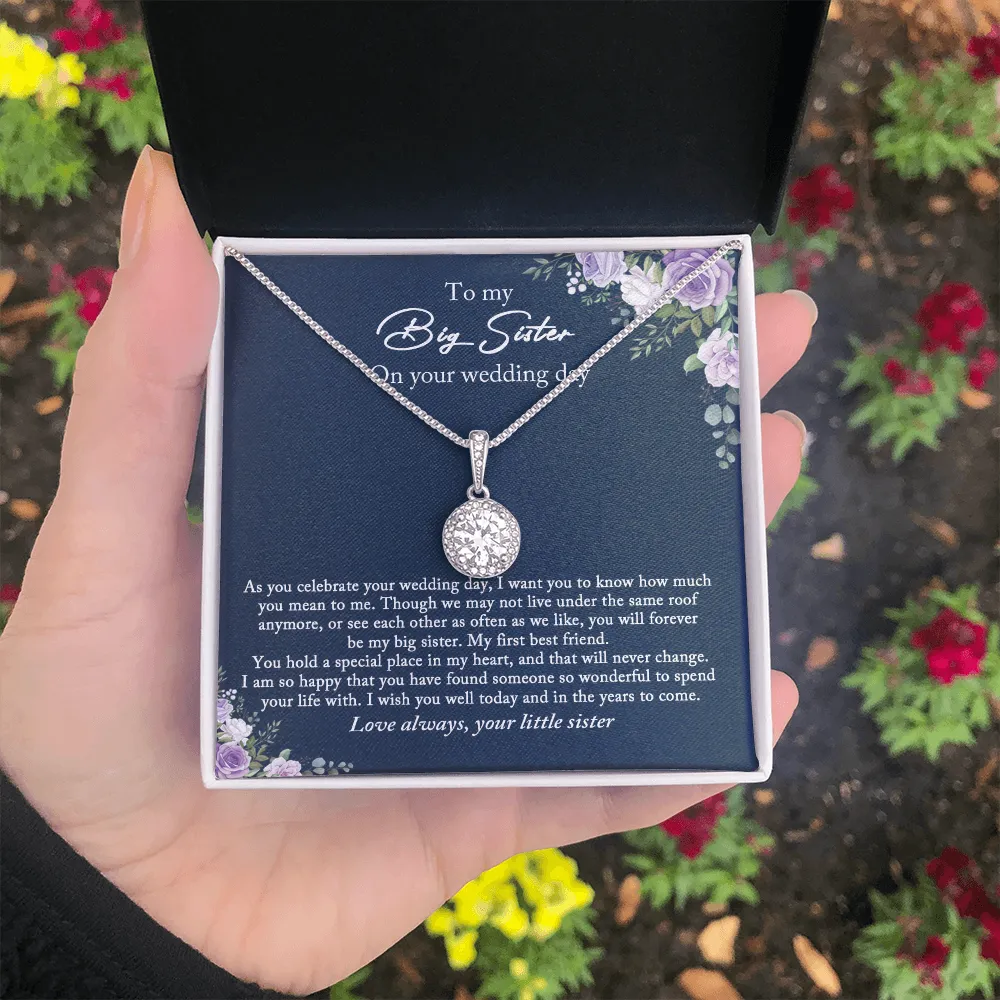 Bride Gift from Sister, Big Sister Wedding Day Gift, Little Sister to Bride Necklace, Sister to Bride Gift, Bride Necklace Gift from Sister