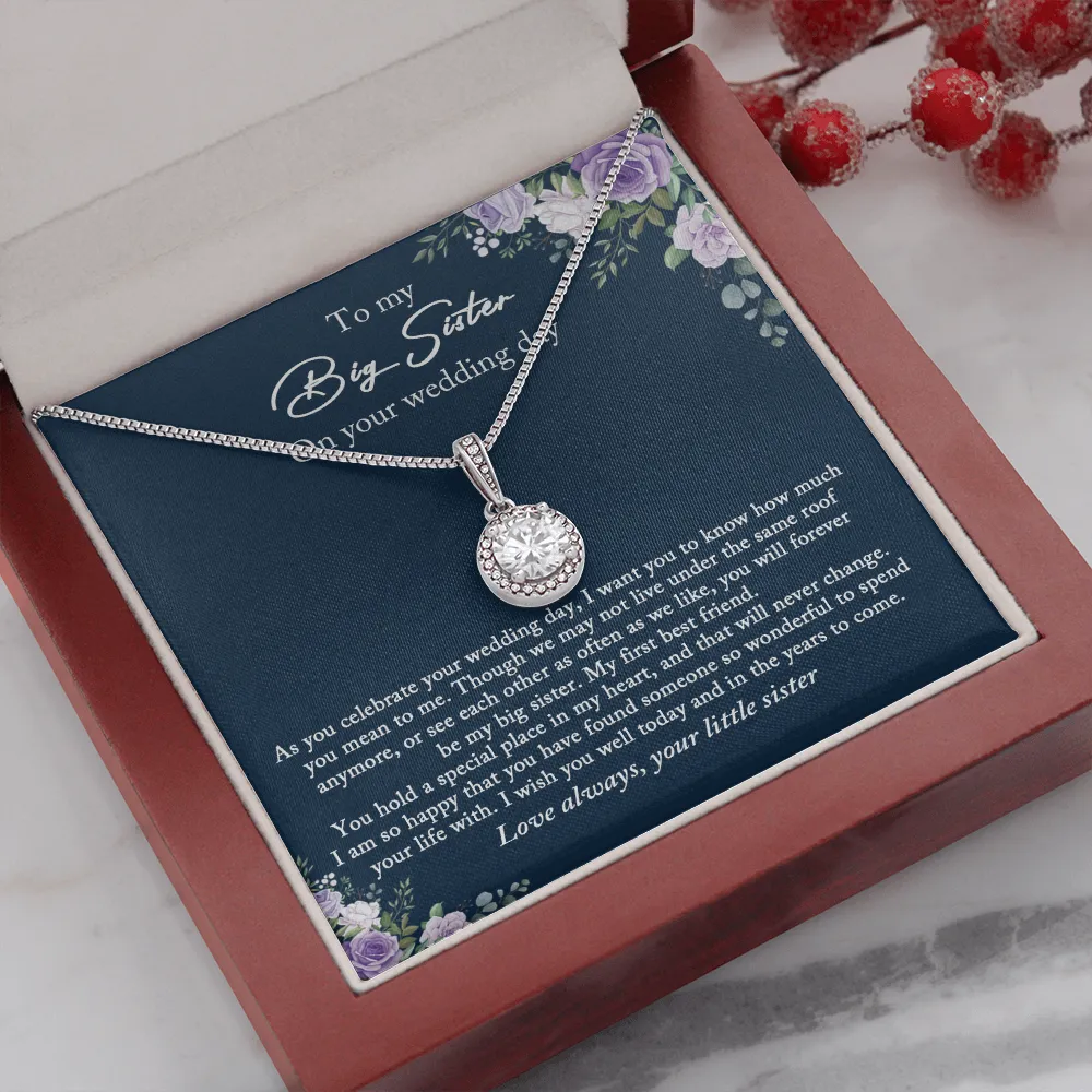 Bride Gift from Sister, Big Sister Wedding Day Gift, Little Sister to Bride Necklace, Sister to Bride Gift, Bride Necklace Gift from Sister