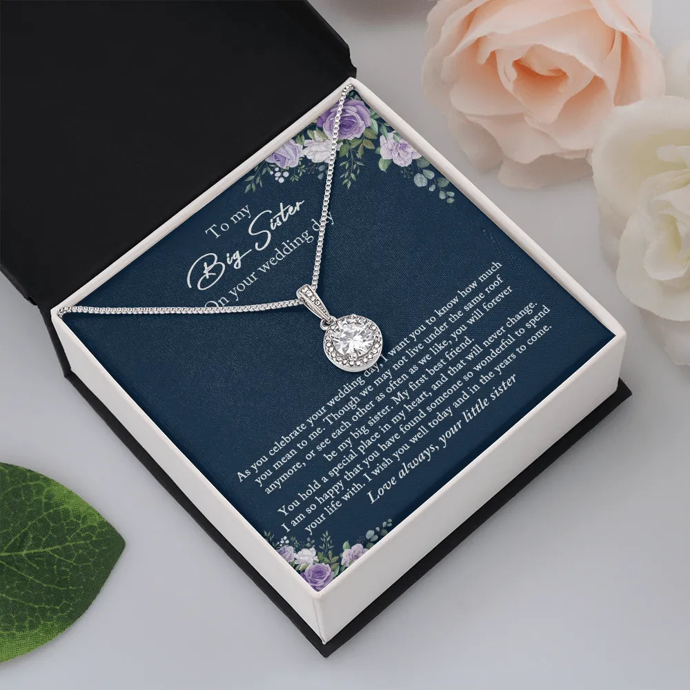 Bride Gift from Sister, Big Sister Wedding Day Gift, Little Sister to Bride Necklace, Sister to Bride Gift, Bride Necklace Gift from Sister