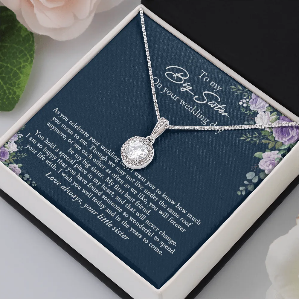 Bride Gift from Sister, Big Sister Wedding Day Gift, Little Sister to Bride Necklace, Sister to Bride Gift, Bride Necklace Gift from Sister