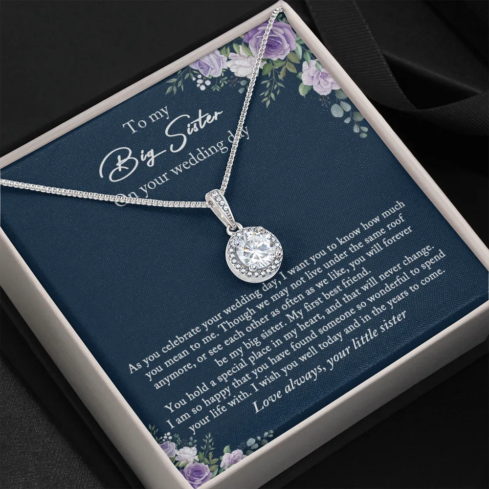 Bride Gift from Sister, Big Sister Wedding Day Gift, Little Sister to Bride Necklace, Sister to Bride Gift, Bride Necklace Gift from Sister
