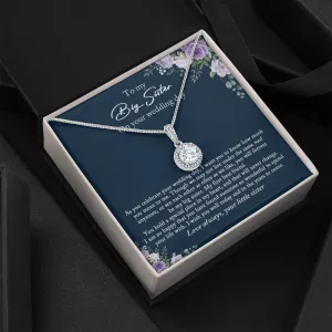 Bride Gift from Sister, Big Sister Wedding Day Gift, Little Sister to Bride Necklace, Sister to Bride Gift, Bride Necklace Gift from Sister
