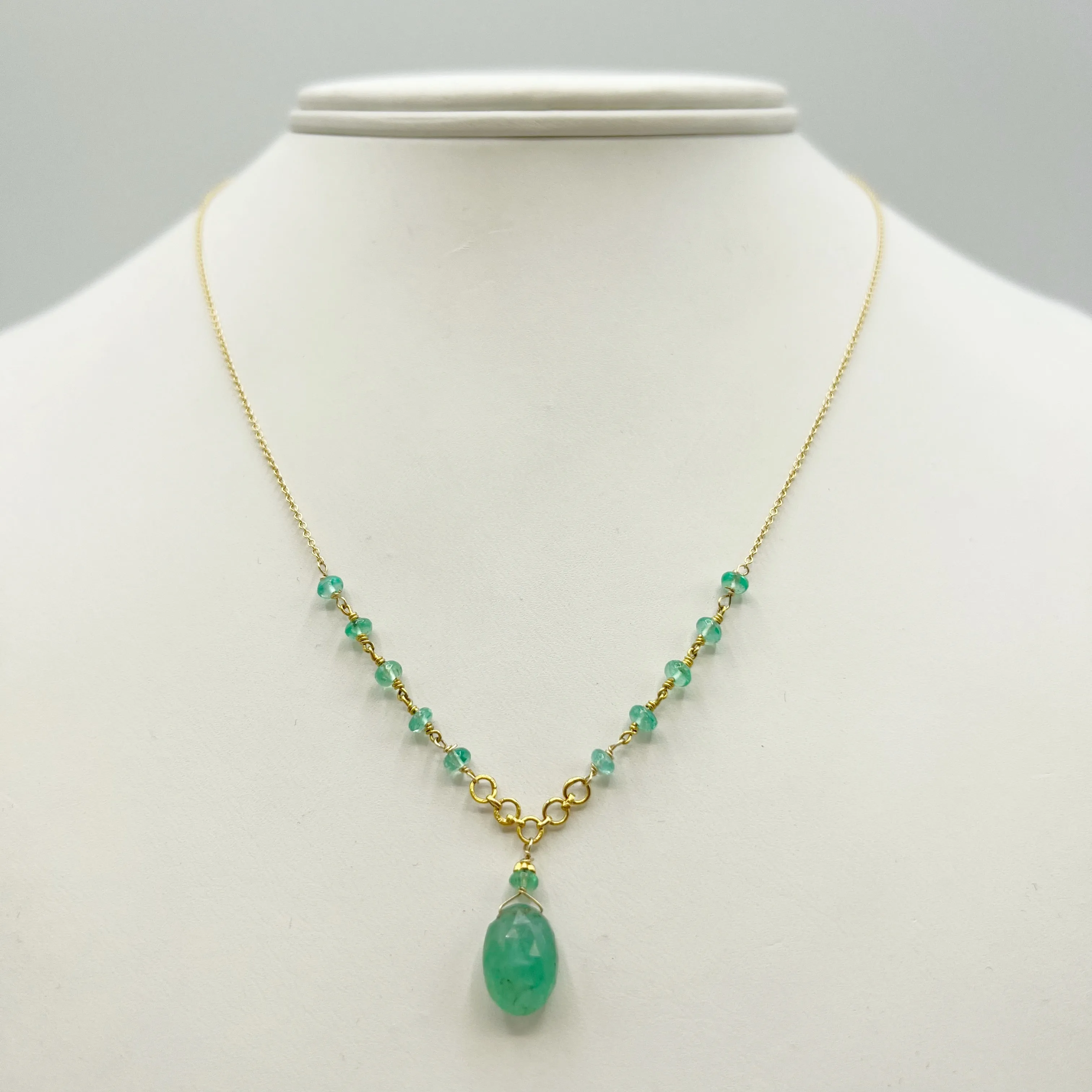 Bright and Polished Gold Emerald Necklace