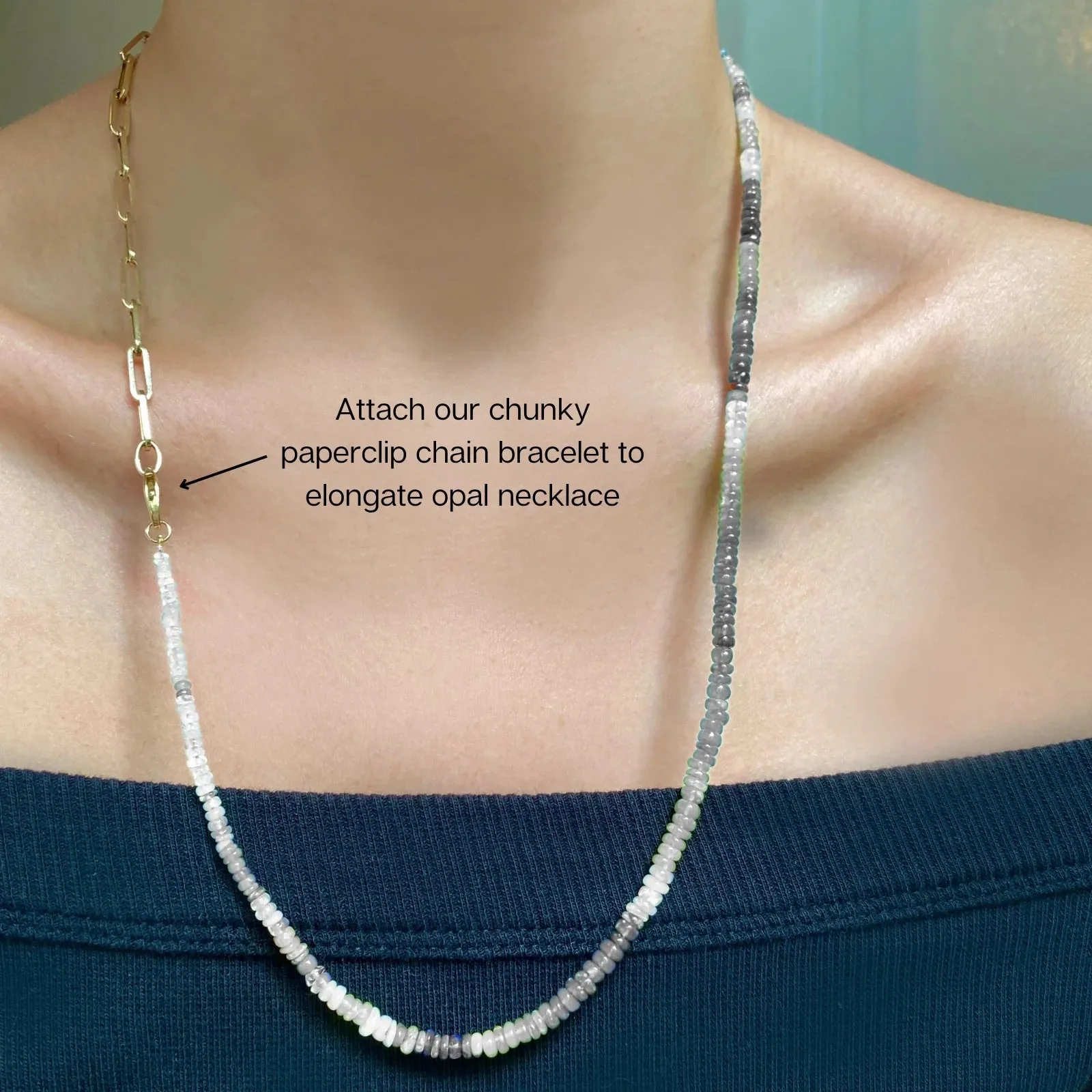 Bright Blue Opal Necklace