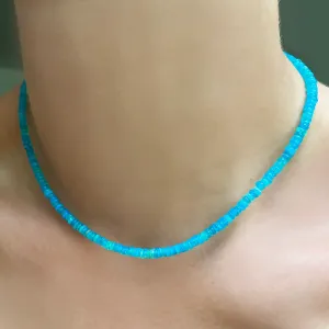 Bright Blue Opal Necklace