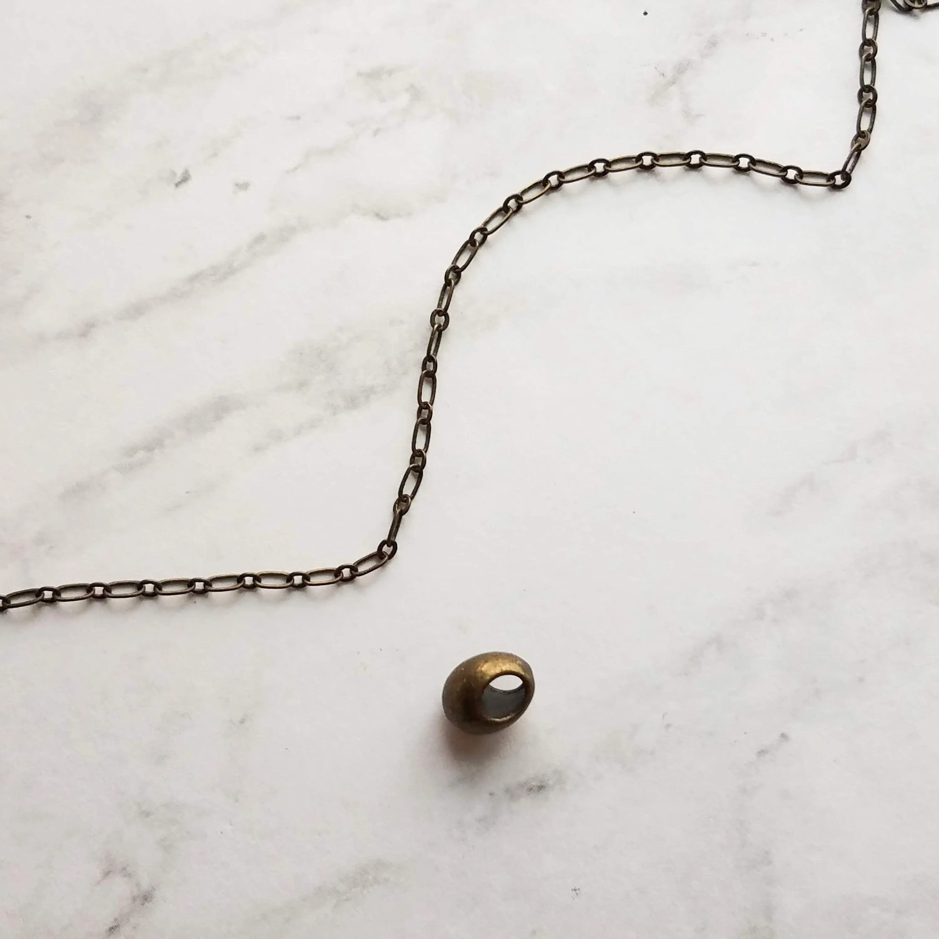 Bronze Teardrop Necklace, antique bronze necklace, brass necklace, antique brass necklace, tear drop necklace, mother son chain drop pendant