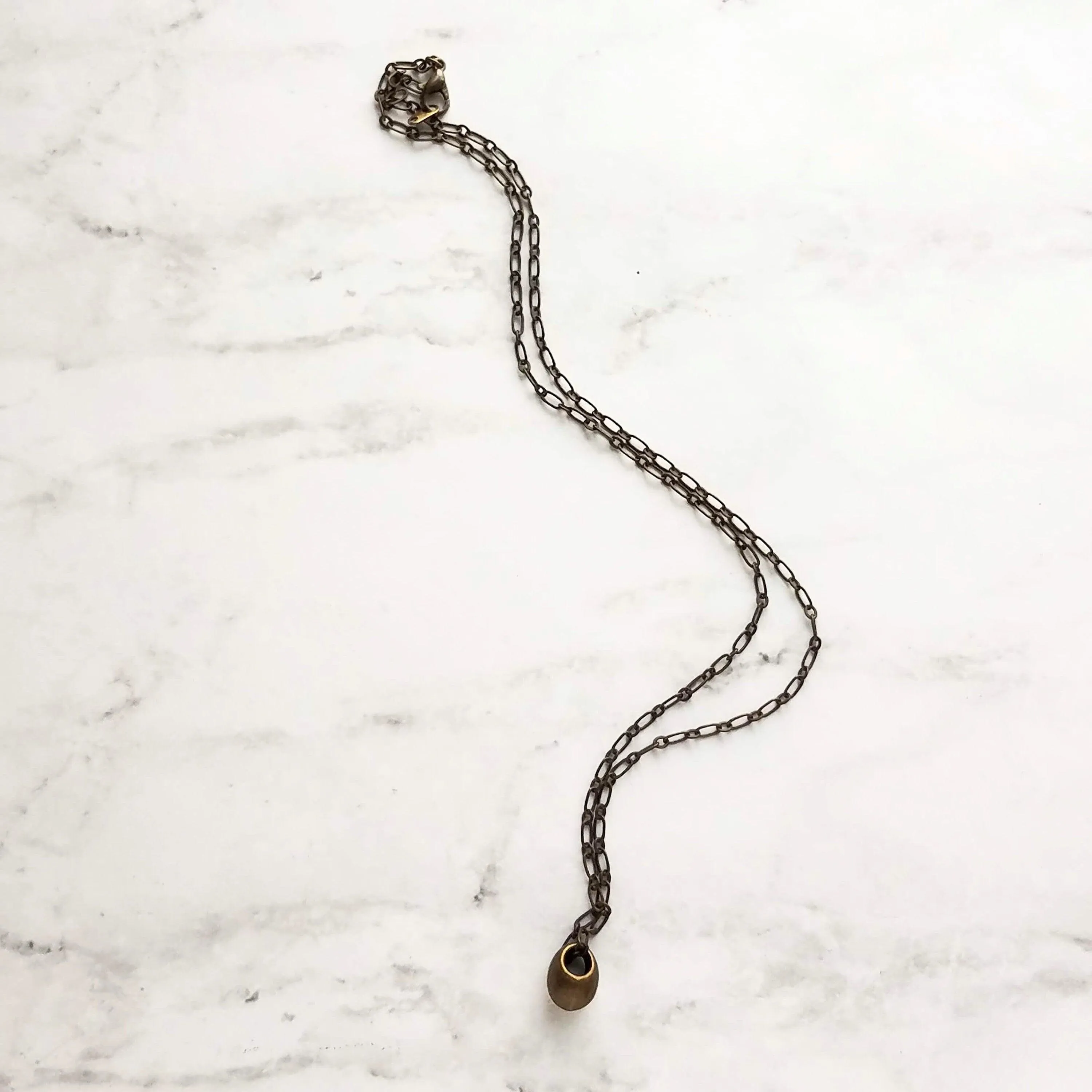Bronze Teardrop Necklace, antique bronze necklace, brass necklace, antique brass necklace, tear drop necklace, mother son chain drop pendant