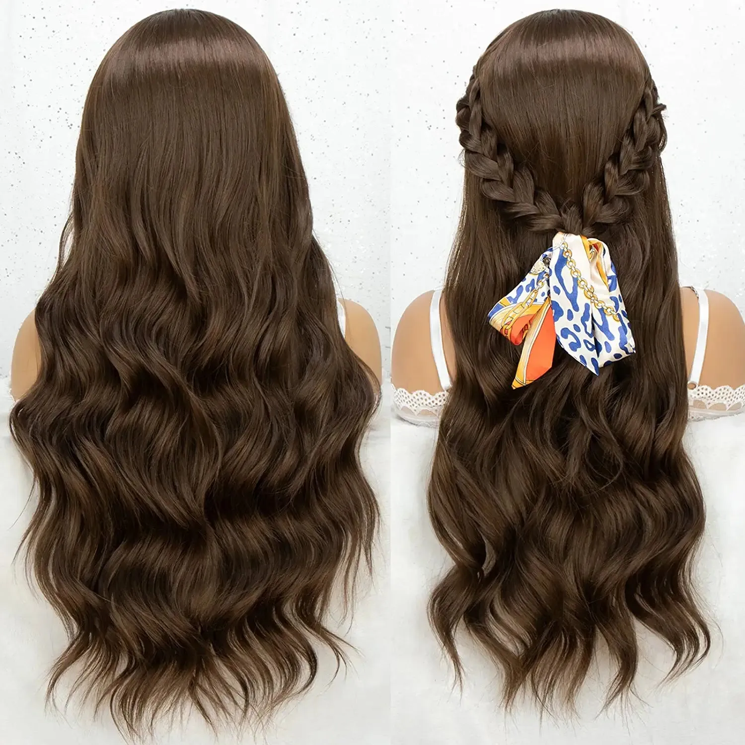 Brown Long Wavy Lace Front Wig