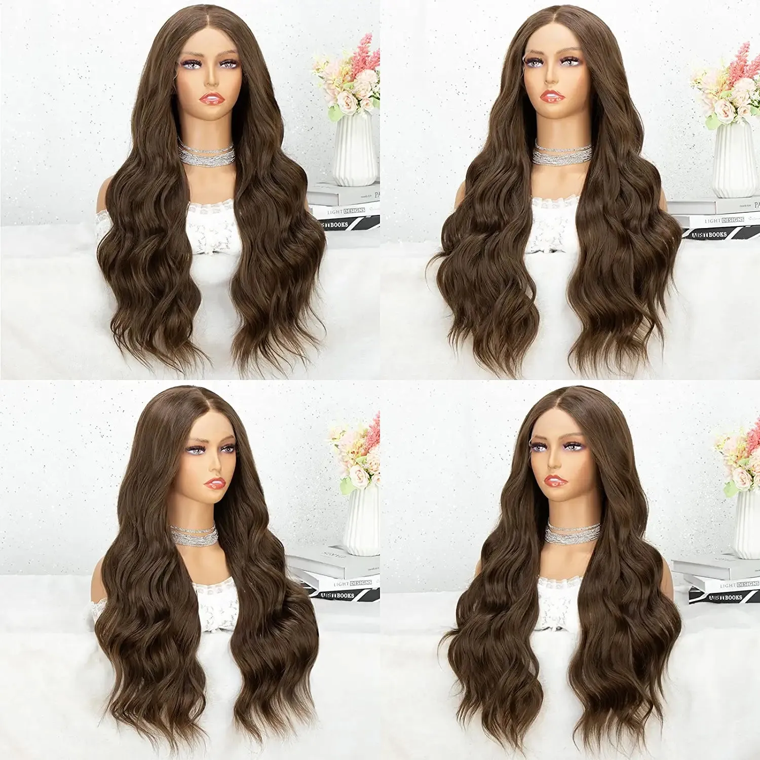 Brown Long Wavy Lace Front Wig