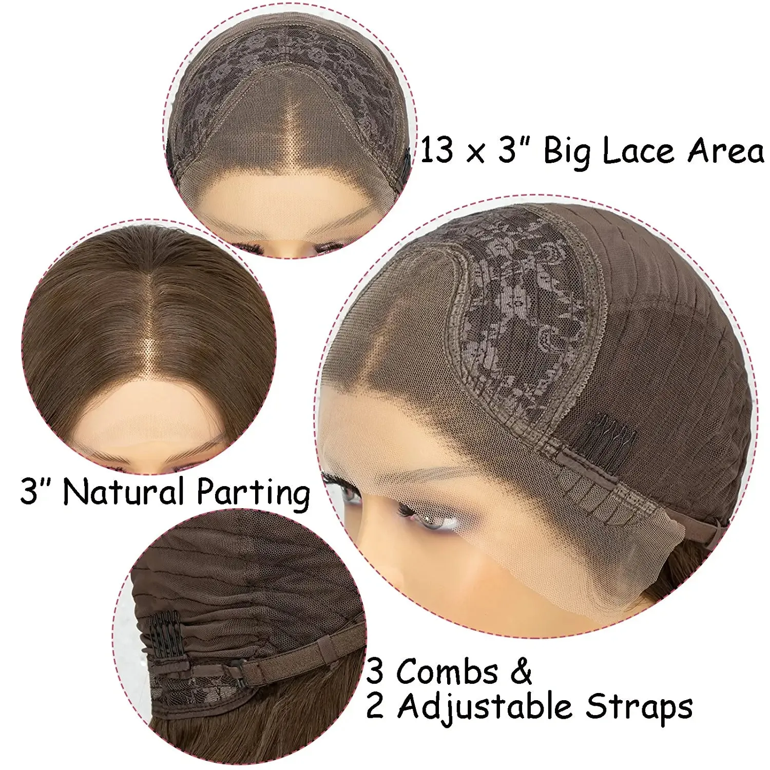 Brown Long Wavy Lace Front Wig