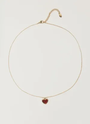 Carnelian Crystal Cordiform Necklace