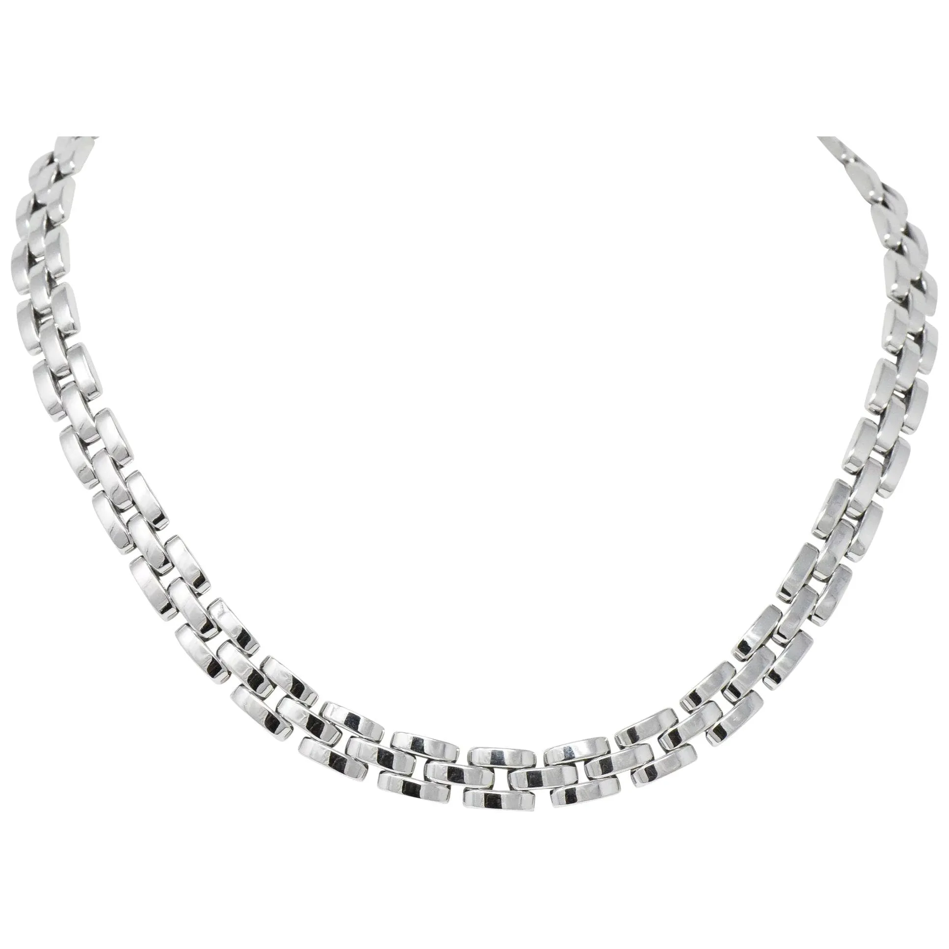 Cartier 18 Karat White Gold Panthère Collar Necklace
