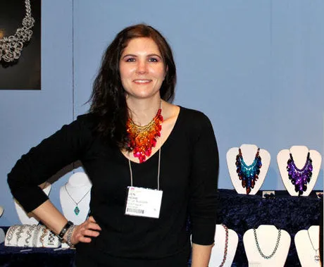 Cascading Leaves Bib Necklace - FLAME