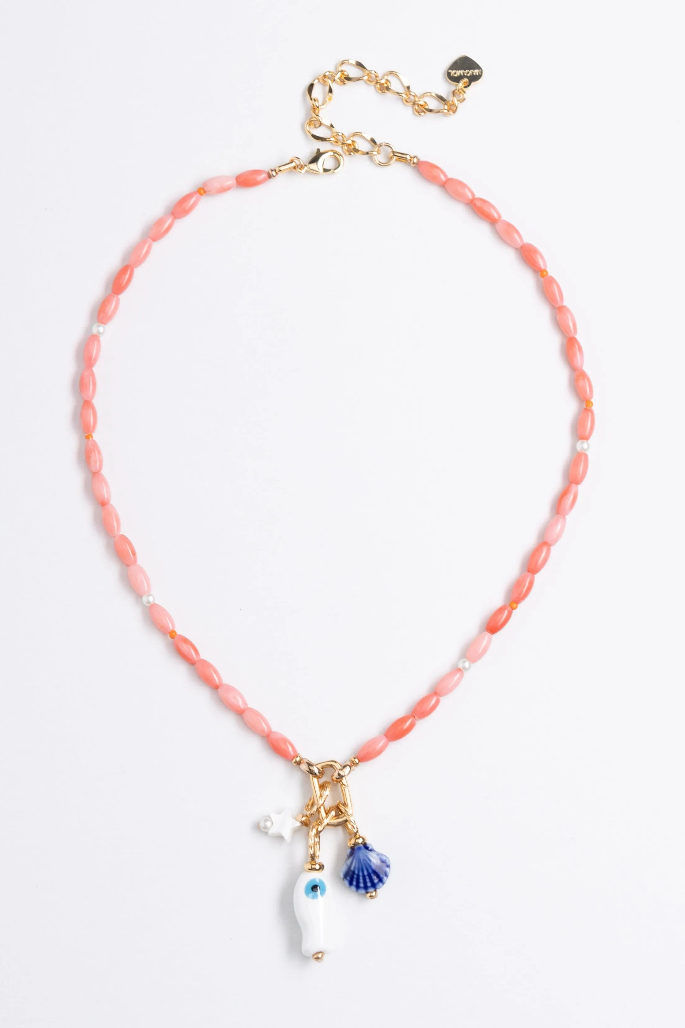 Cherry Bead Charm Necklace