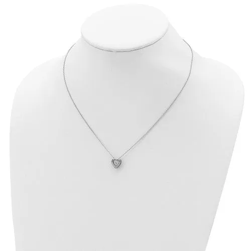 Cheryl M Sterling Silver Constant Motion Vibrant CZ Heart Necklace