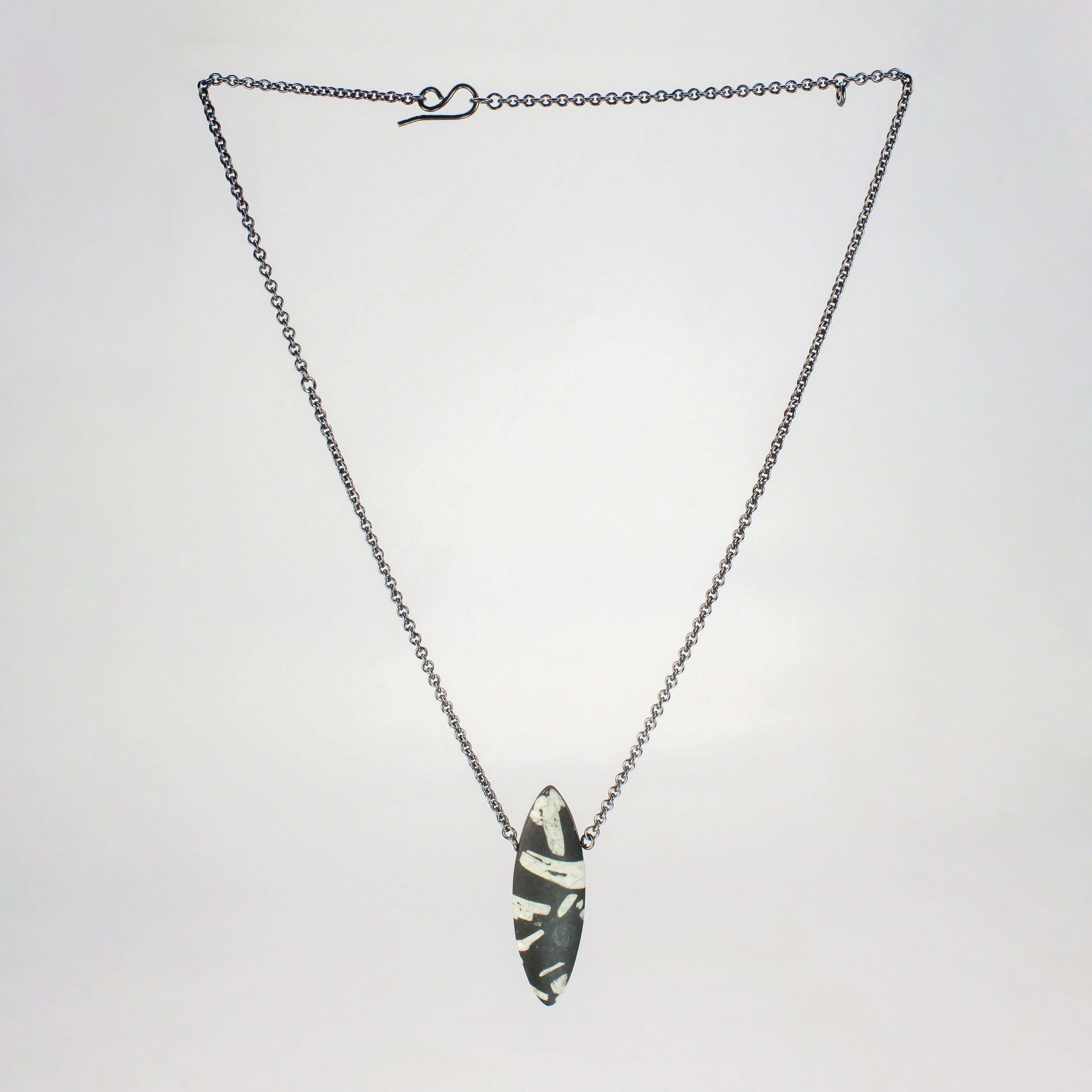 Chinese Writing Stone Pendant by Rina Young